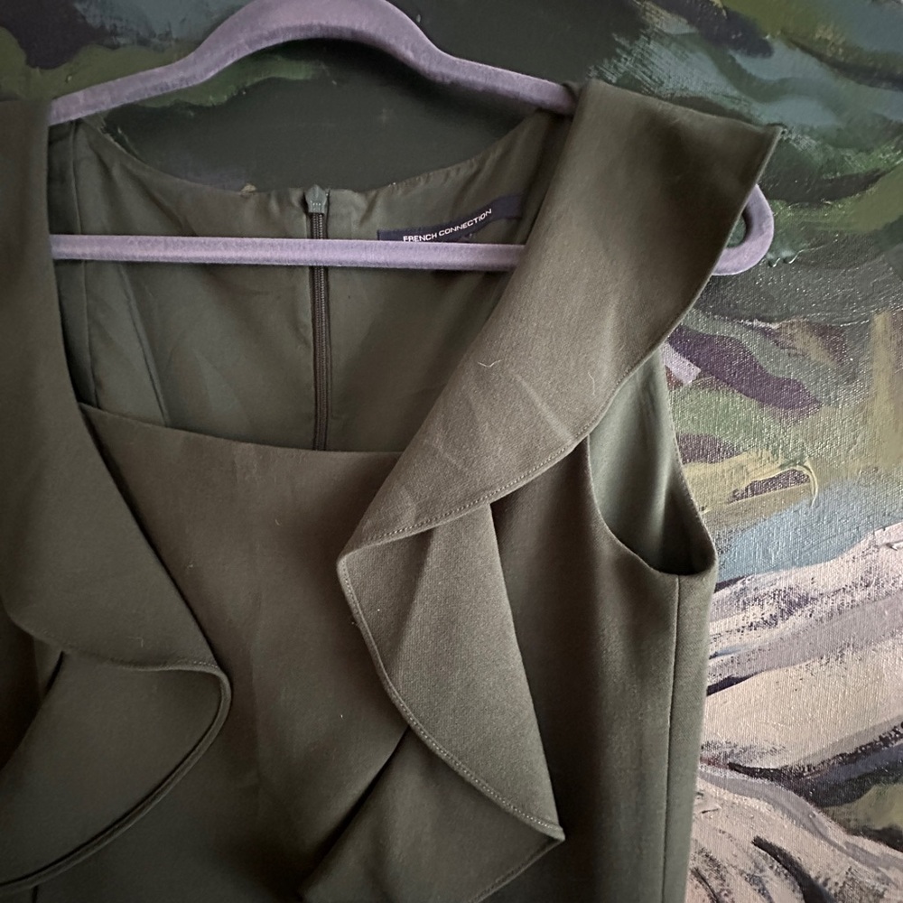 French Connection Olive Mini Dress with Ruffles - Picture 2 of 5